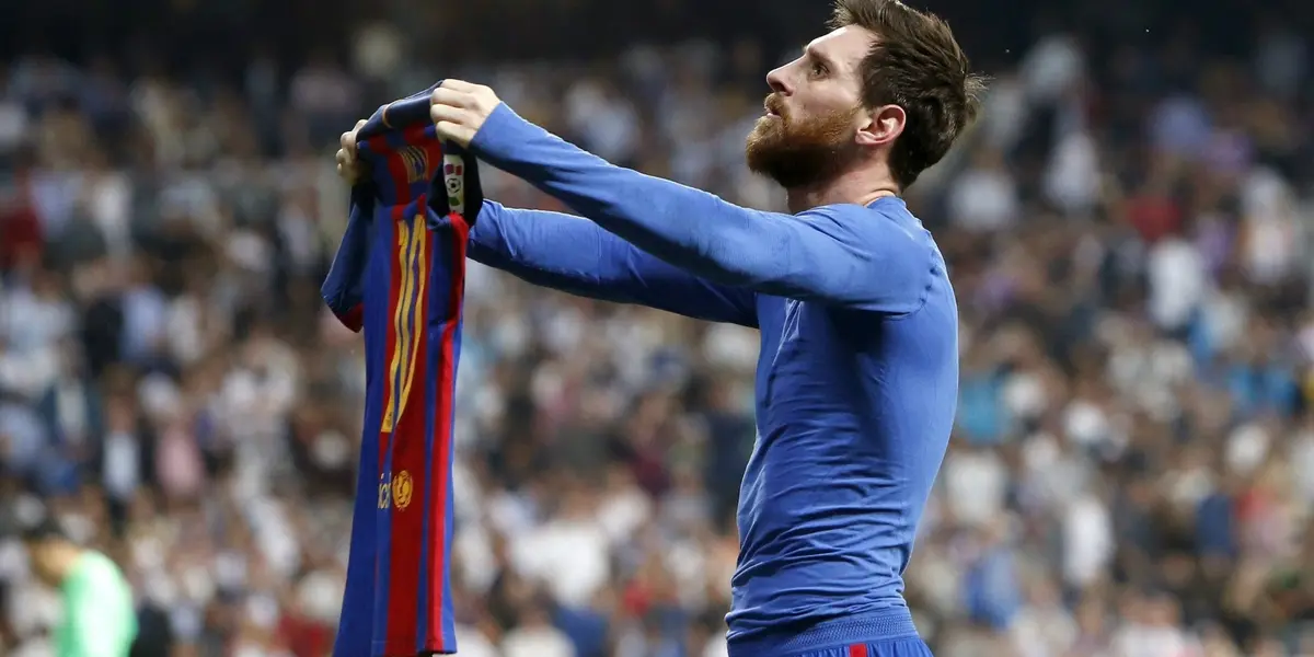 Messi mostrando su camiseta en un icónico festejo