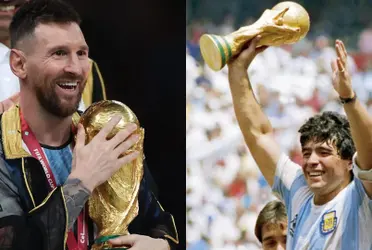 Messi y Maradona, campeones del mundo