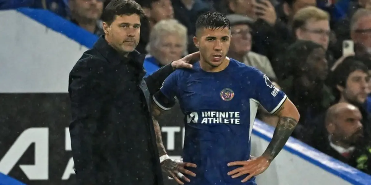 Enzo Fernández y Mauricio Pochettino.