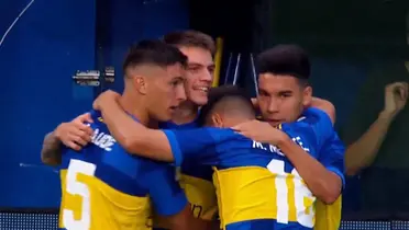 Gol de Boca a Central Córdoba. Miguel Merentiel se lo robó a Zenón.