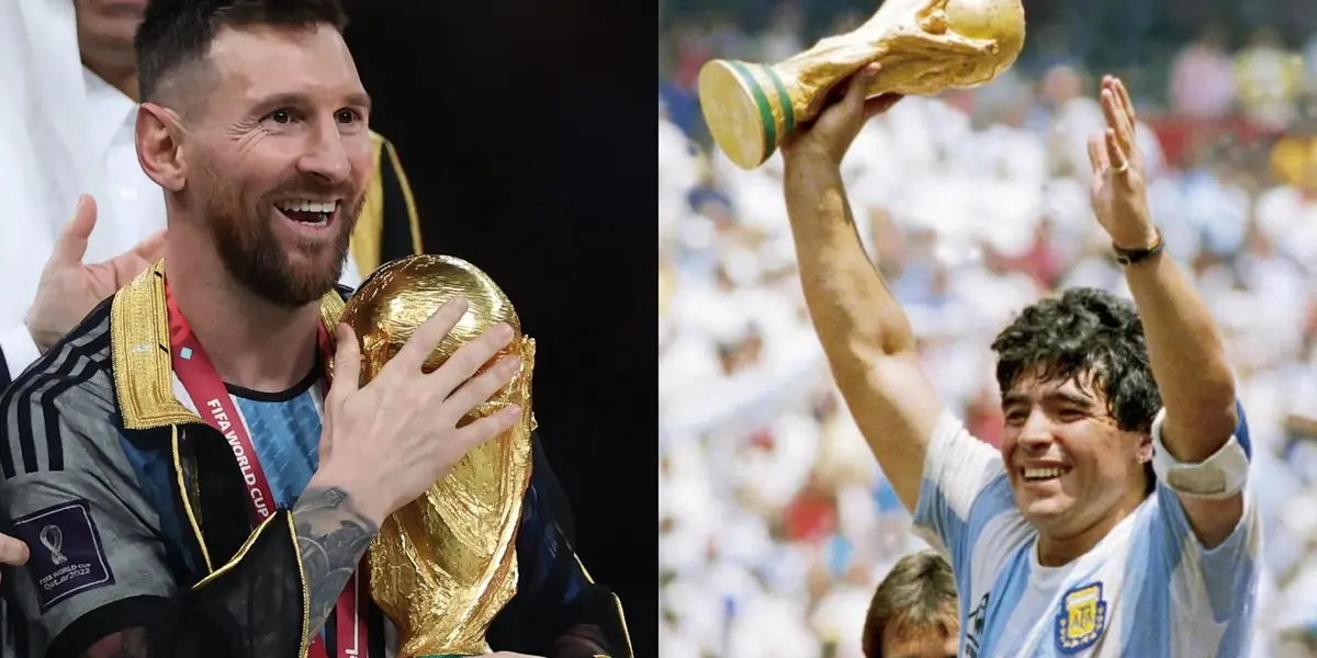 Messi y Maradona, campeones del mundo