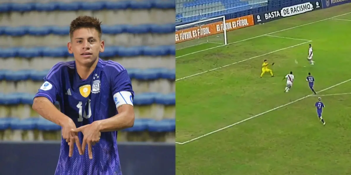 Nuevamente marcó goles con la Argentina en el Sudamericano Sub-17, ahora contra Perú.