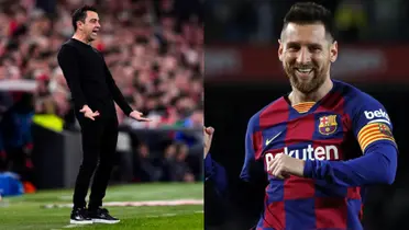 Xavi Hernández y Lionel Messi